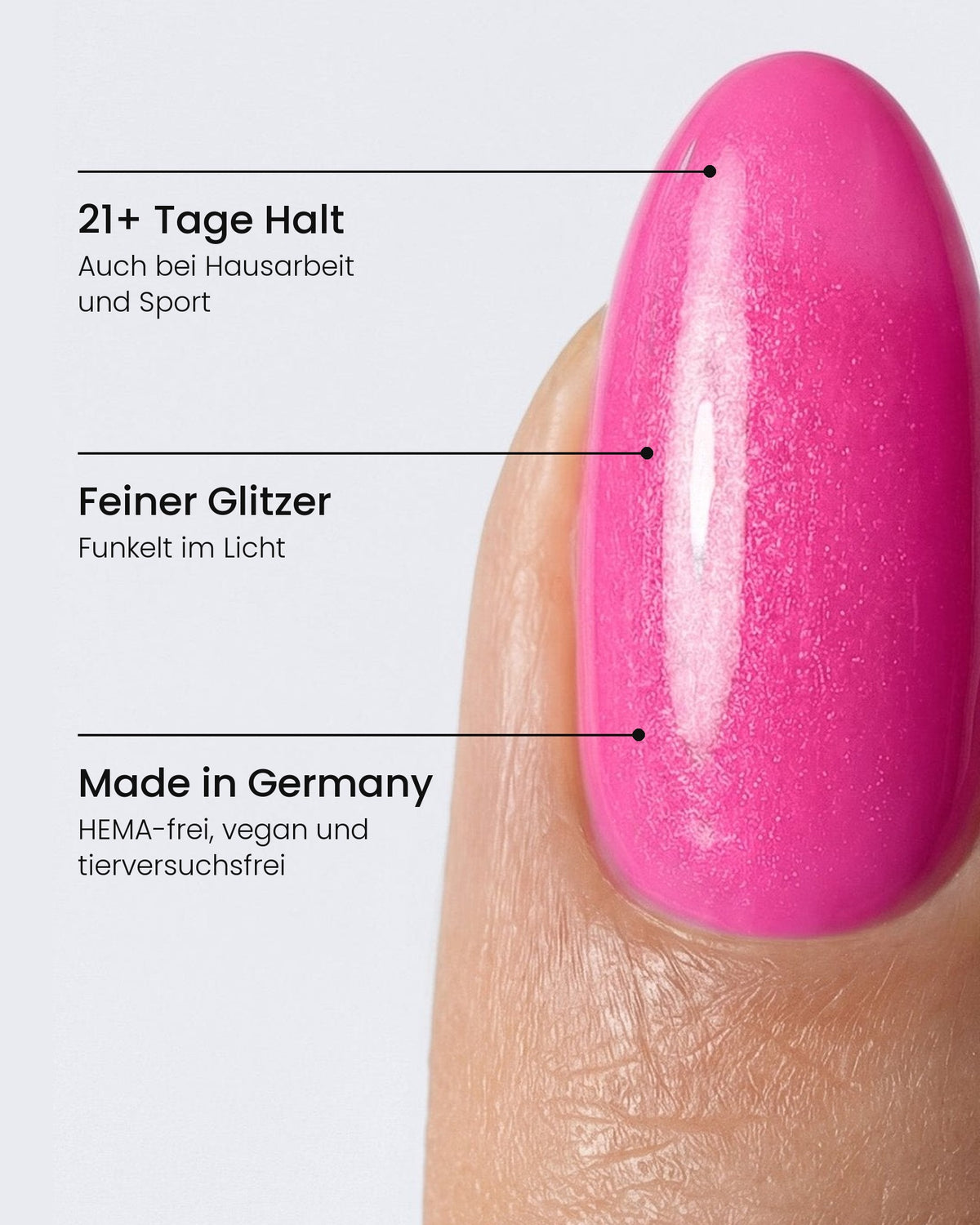 Shellac Disco Rose am Nagel: 21+ Tage Halt, Feiner Glitzer, Made in Germany – HEMA-frei, vegan und tierversuchsfrei