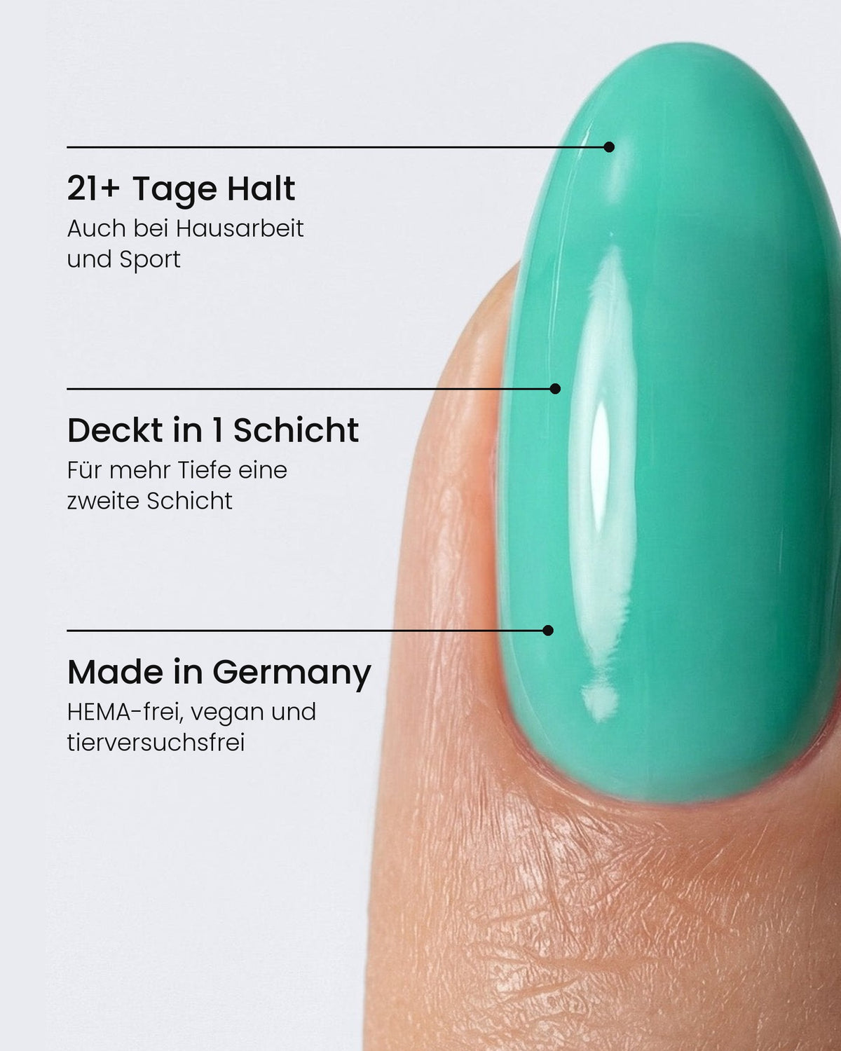 Shellac Lagoon am Nagel: 21+ Tage Halt, Deckt in 1 Schicht, Made in Germany – HEMA-frei, vegan und tierversuchsfrei