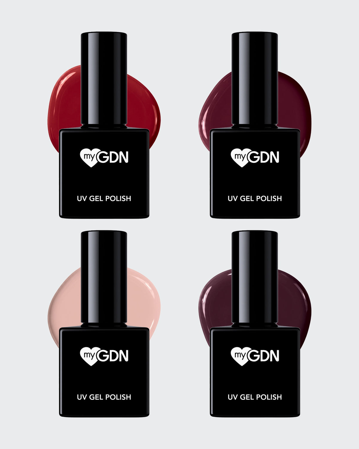 Shellac Mix & Match Bundle mit 4 Farben: Cherry, Rouge Noir, Natural Rose und Pinot Noir