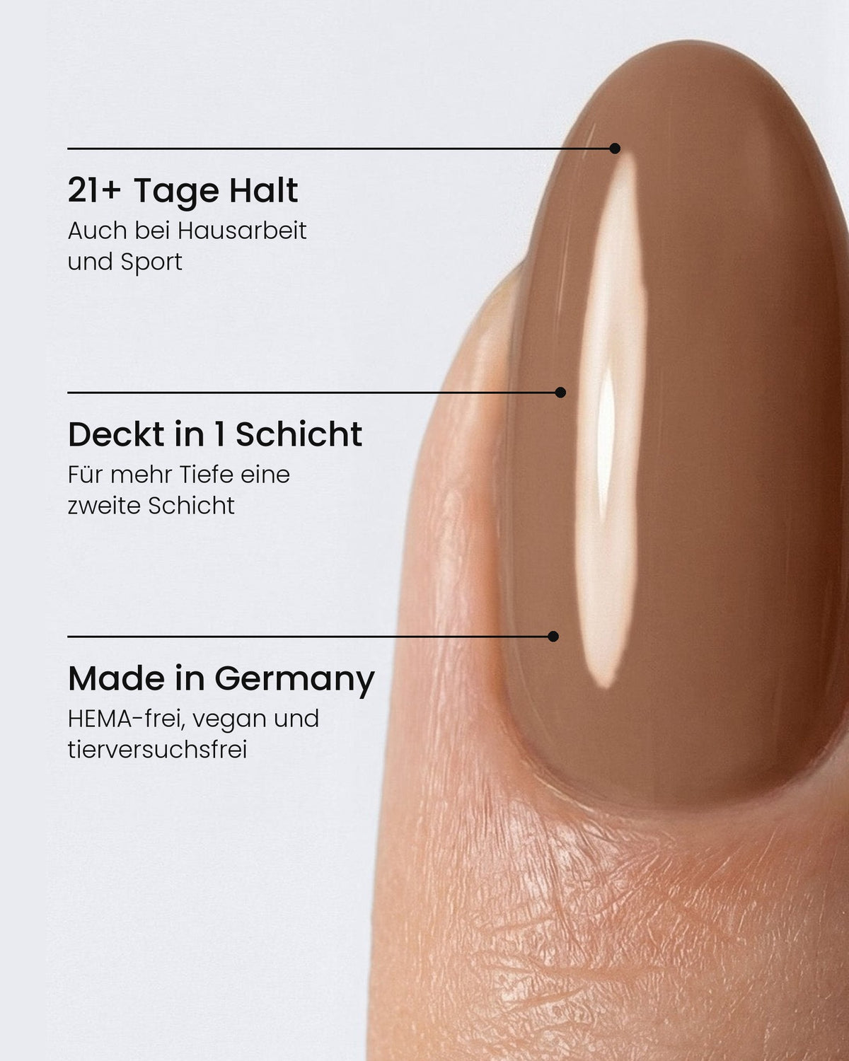 Shellac Tawny Birch am Nagel: 21+ Tage Halt, Deckt in 1 Schicht, Made in Germany – HEMA-frei, vegan und tierversuchsfrei