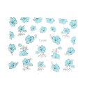 Holosticker Blumen TJ005 blau-silber