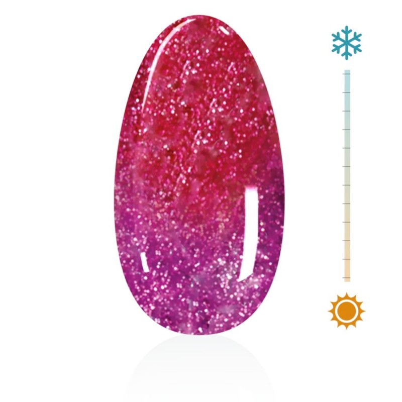 Thermo Glitter-Gel `Hot & Cold` n° 22 - Pink - Lila - Pink glitter Farbgel für deine kreative Nailart