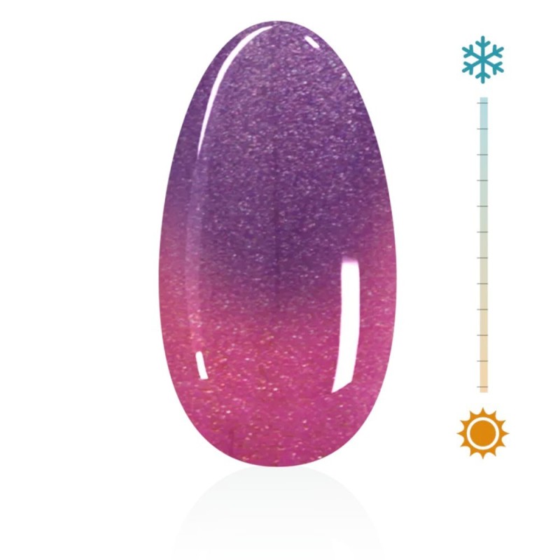 Thermo Glitter-Gel `Hot & Cold` n° 14 - Lila - Pink - Lila glitter Farbgel für deine kreative Nailart