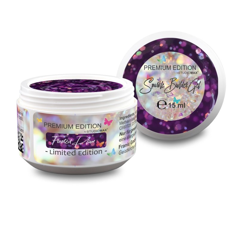 Glitter Builder Gel Frosted Plum - Aufbaugel mit funkelndem Glitter für perfekte Nägel