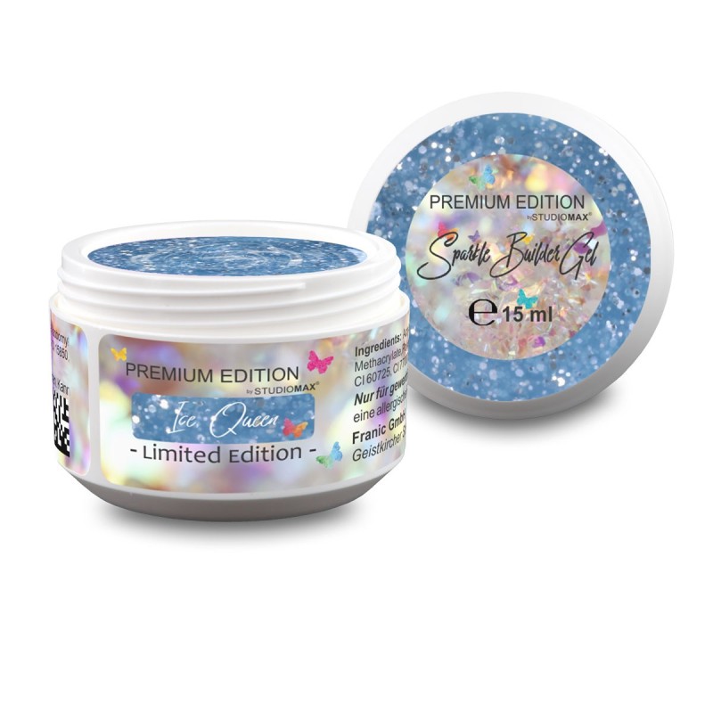 Glitter Builder Gel Ice Queen - Aufbaugel mit funkelndem Glitter für perfekte Nägel