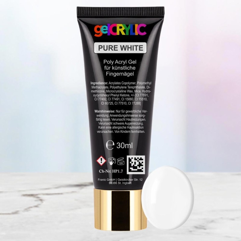 Polygel Pure White - Acrylgel für Nägel