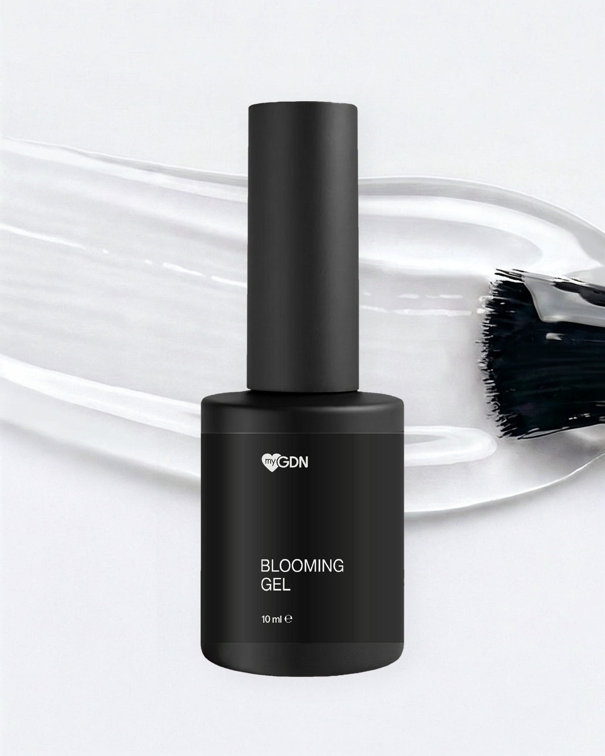 myGDN Blooming Gel 10 ml – Flasche vor klarem Gel-Strich