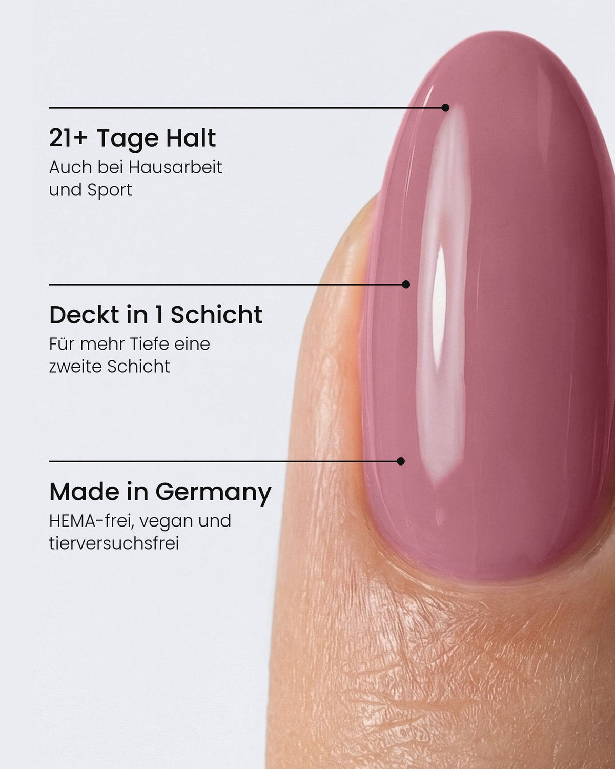 Shellac English Rose am Nagel: 21+ Tage Halt, Deckt in 1 Schicht, Made in Germany – HEMA-frei, vegan und tierversuchsfrei