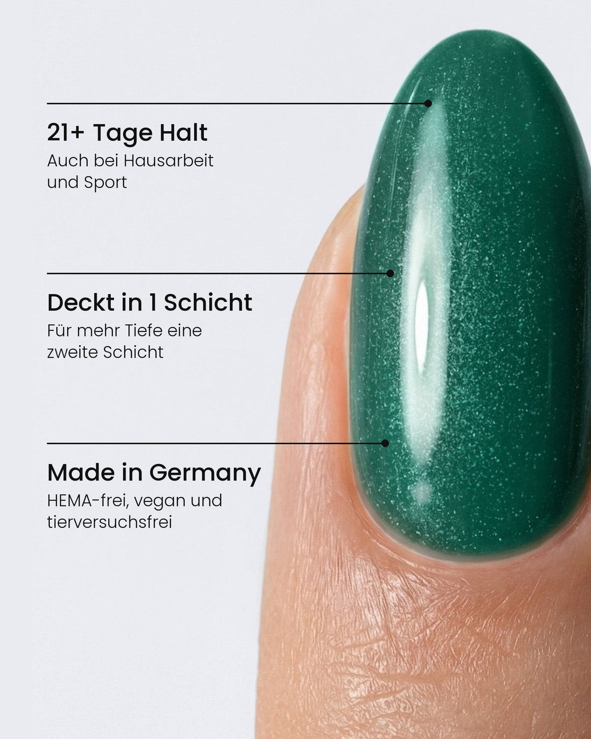 Shellac Jade Sea am Nagel: 21+ Tage Halt, Deckt in 1 Schicht, Made in Germany – HEMA-frei, vegan und tierversuchsfrei