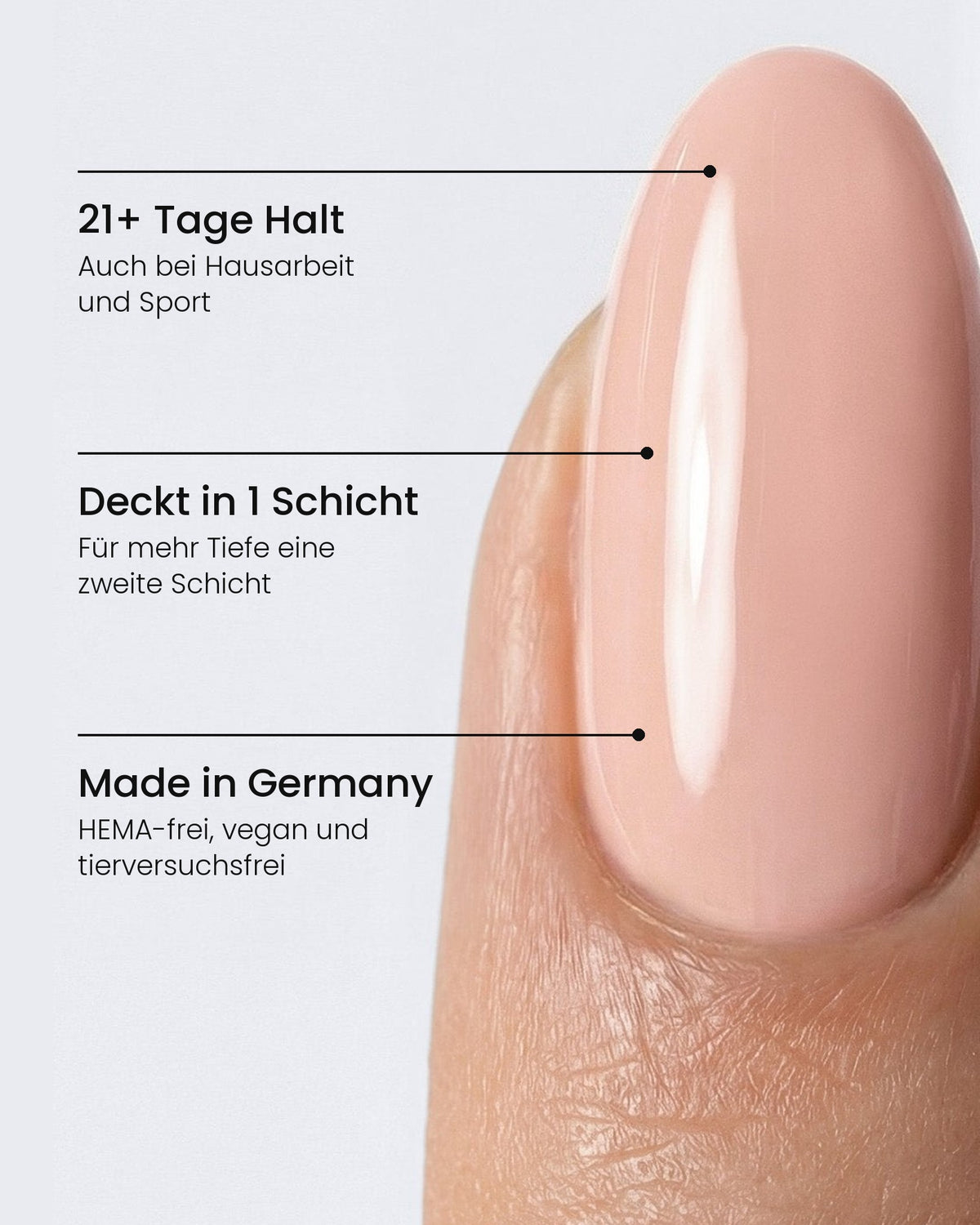 Shellac Nude am Nagel: 21+ Tage Halt, Deckt in 1 Schicht, Made in Germany – HEMA-frei, vegan und tierversuchsfrei