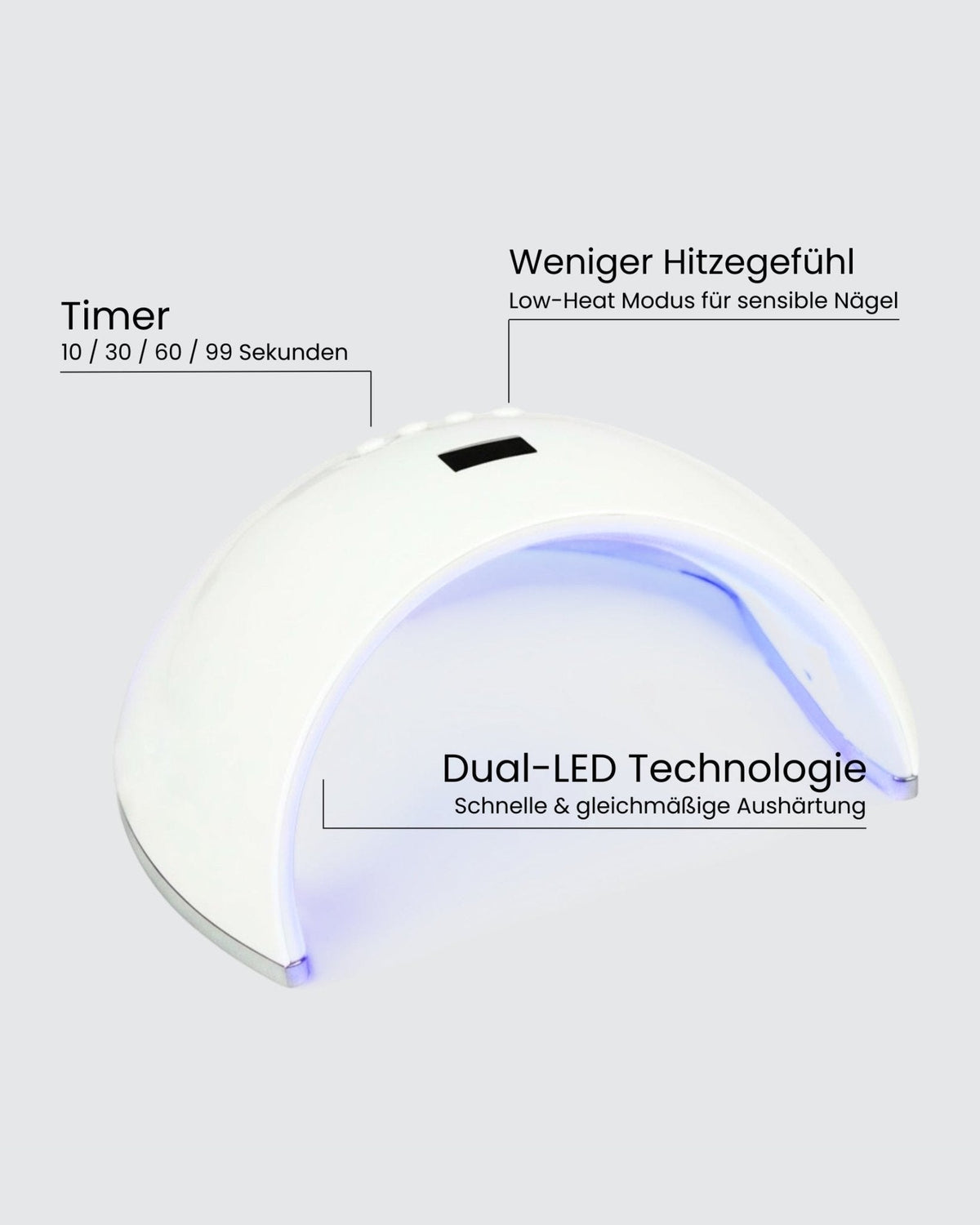 LED-Lampe aus dem Shellac Starter-Set mit Timer und Dual-LED-Technologie