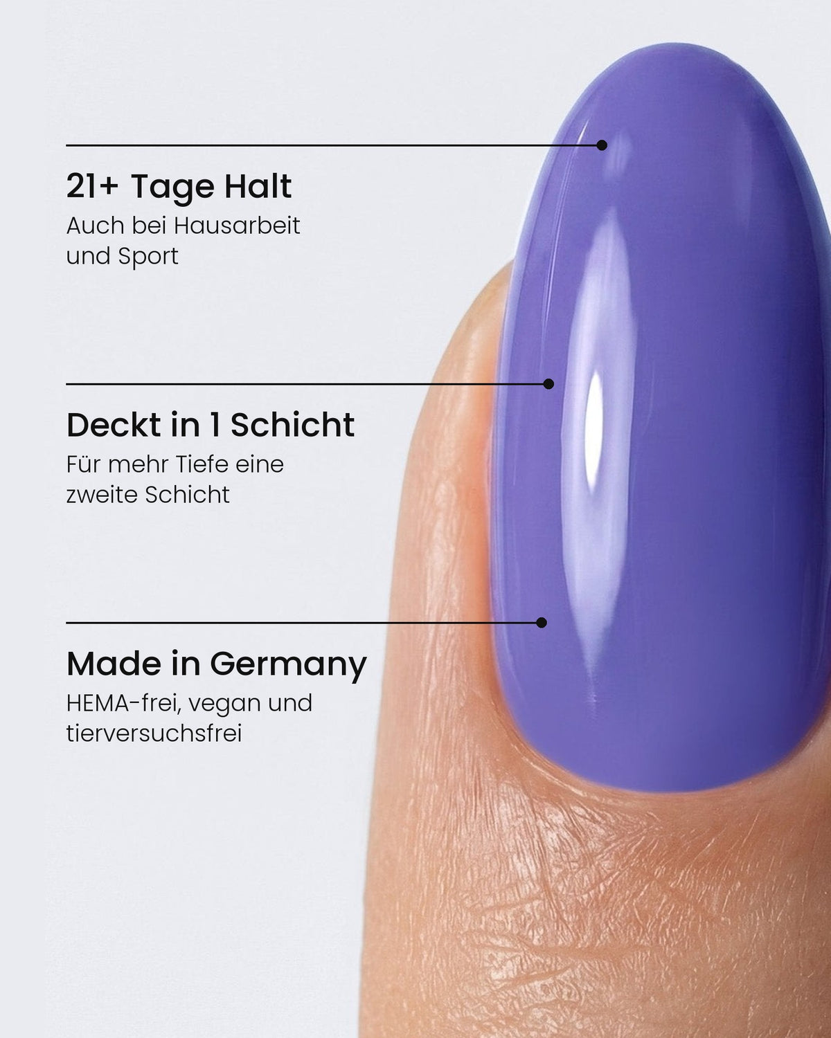 Shellac Violet Rain am Nagel: 21+ Tage Halt, Deckt in 1 Schicht, Made in Germany – HEMA-frei, vegan und tierversuchsfrei