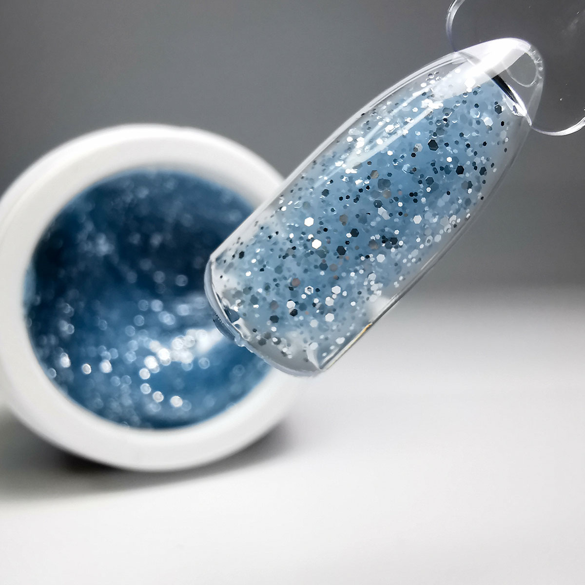 Glitter Aufbaugel Blau - Ice Queen